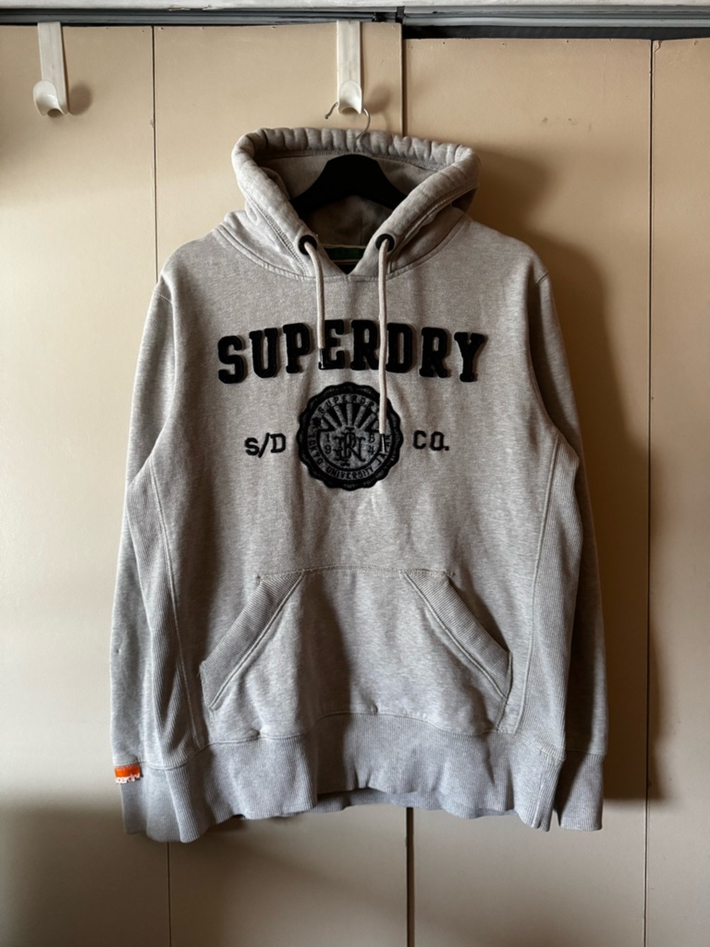 Superdry Light Gray Logo Pullover Hoodie